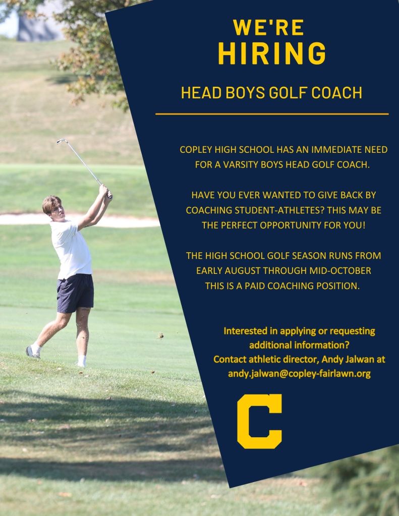 Copley High School Boys Golf Coach&nbsp;Position